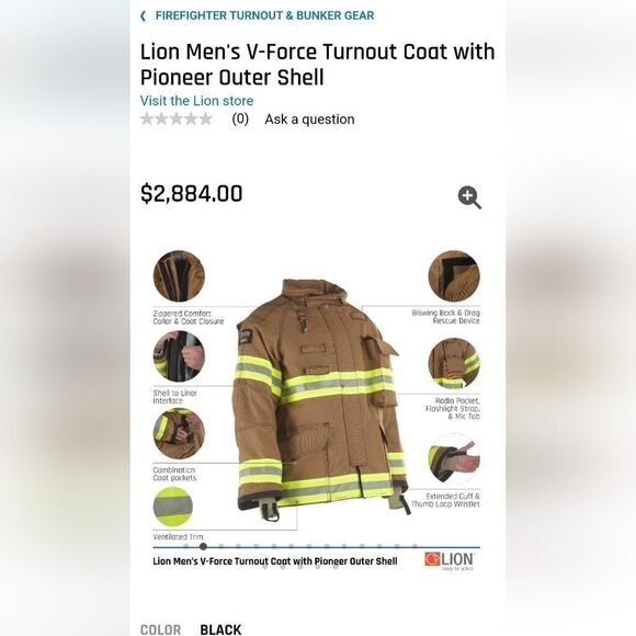 Lion Apparel Firefighter Suit XXL Heavyweight Turnout - Picture 13 of 16